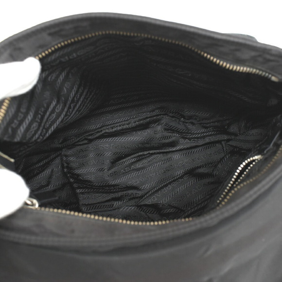 Prada Shoulder Bag Black Nylon Triangle Logo Plate - Picture 8 of 9